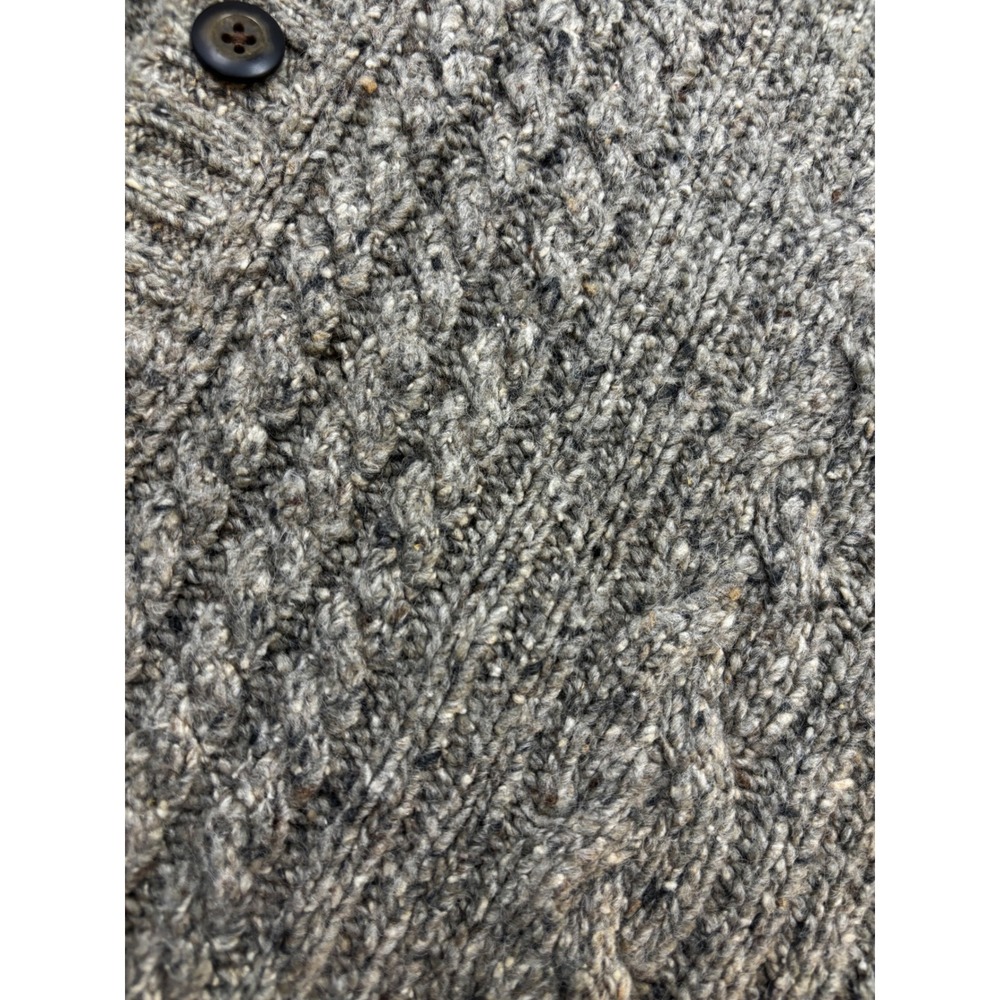Original Structure Blue Workwear Mens XL Wool Silk Blend Cable Knit Cardigan Vst - Picture 6 of 9
